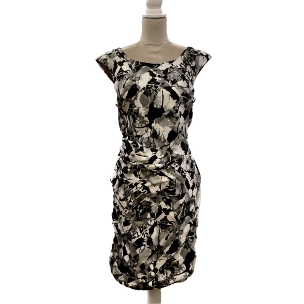 Marc New York Mid length black and white print dress